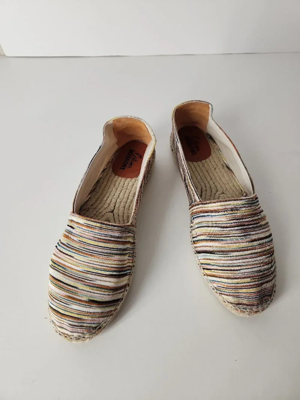 MISSONI Castaner Multicolor stripes espadrilles flats women's shoes 11 US  41 EU